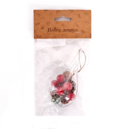 New Year. Suspension with natural decor "drop with cones"-2