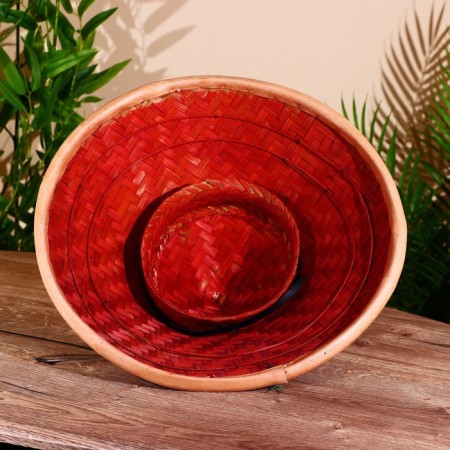Bamboo hat 38 cm burgundy-4