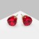 Earrings with rhinestones "Pusets" radiance, circle, d = 0.8, red color in gold