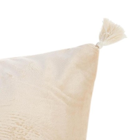 Decorative pillowcase with brushes Ethel Milk color, 45x45 cm, polyester, velor-1