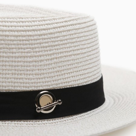 Women's hat with beads minku Milk color, rr 56-58-2