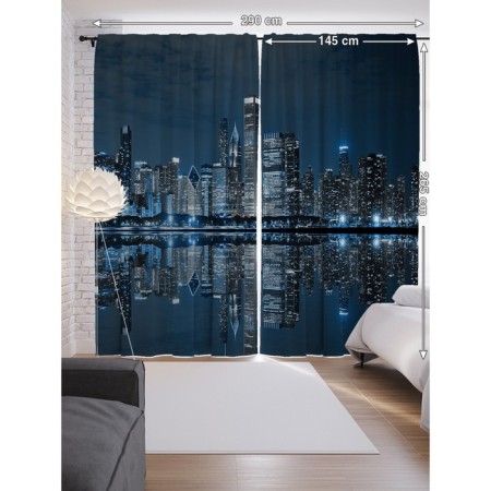 Photostes "Night New York", Saten, size 145x265 cm, 2 pcs-1