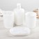 Aqua of Aqua bathroom accessories, 4 items (dispenser, soap dish, 2 glasses), white color