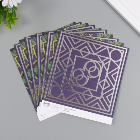 D/scrap paper bilateral "eclecticism silver and mehendi" 180 grams set 10 pcs 15.5x17cm-1