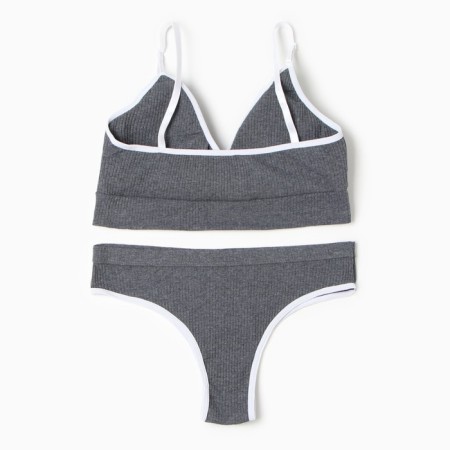 Female set (top, panties) dark gray color, size 46-48-10