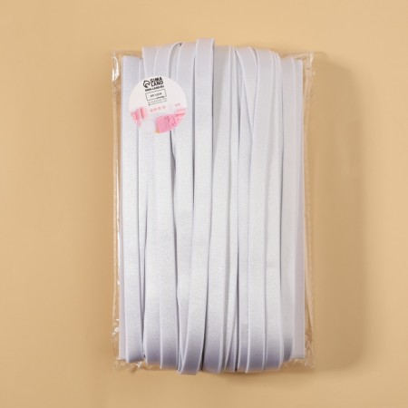 Gum for straps, shiny, 10 mm, 50 ± 0.5 m, white color-1