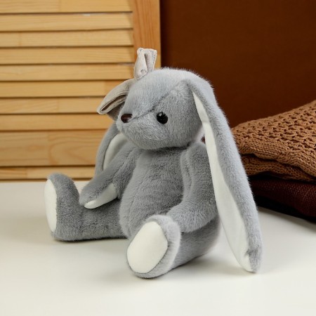 Soft toy "Bunny", 23 cm, gray color-1