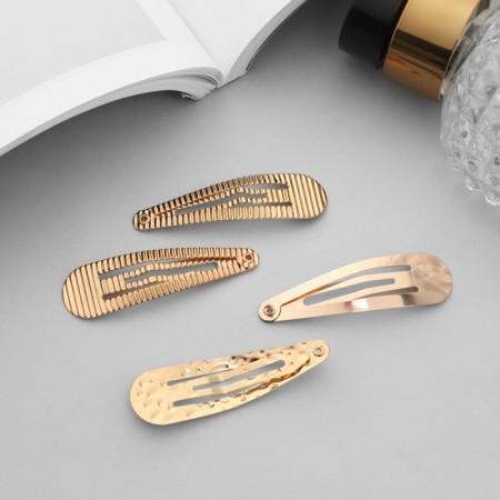 Invisibility for hair "openwork" (set of 6 pcs) Assorted, 5 cm, gold-2