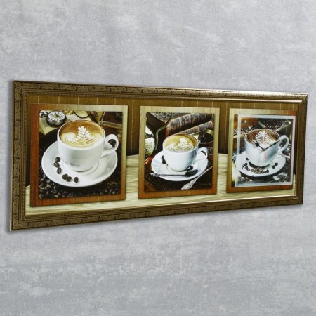 Carty clock is wall, series: kitchen, "coffee ceremony", 35 x 100 cm-1