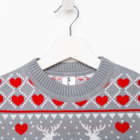Jumper knitted children's kAFTAN "New Year" size 34, (122-128 cm), gray-5
