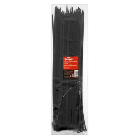 Clot of nylon tundra Krep for screed, 4.8x370 mm, black, in packaging 100 pcs.-1