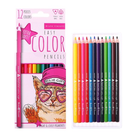 Pencils 12 colors BrunovisConti Easycolor, three -sided, especially soft-8