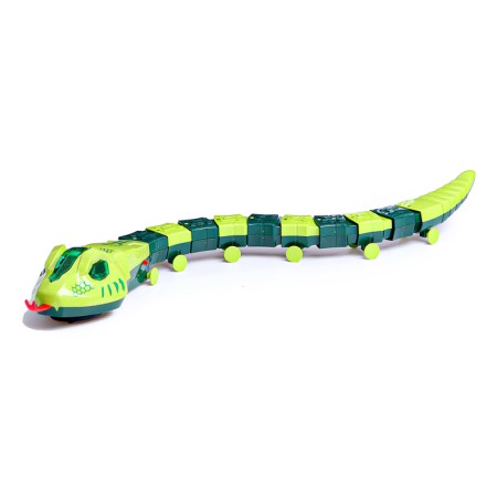 The animal "snake", light effects, works from batteries, 11 details, green color-1