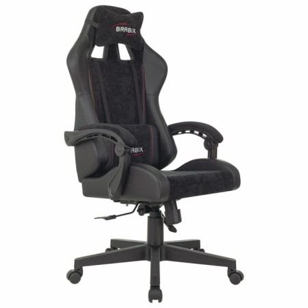Playing armchair Brabix Striker GM-121, synchromechanism, 2 pillows, eco-leather/velor, black