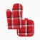 New Year. Kitchen set 2 Ave. Ethel Cell centered red. 17*17cm, mittens-dumplings. 26*16cm, 100%p/e