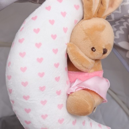 Musical Suspension "Bunny on the Moon", clockwork, on a crib, stroller, Mum & Baby-2