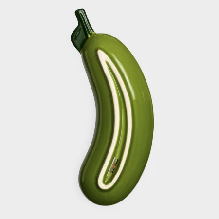 Ceramic "zucchini" plate, deep, green, 29 cm, 1 variety, Iran-3