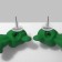 Earrings plastic "Bear", green color