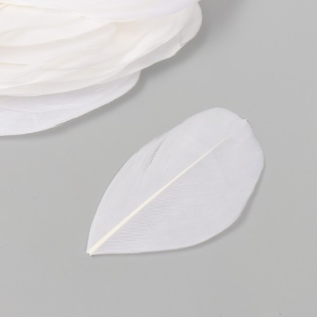 Decorative goose “white” in the shape of a sheet set 40 pcs h = 5-7 cm-1