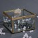 Organizer for storage "Mountains", with a lid, glass, with a mirror -bottom, 1 section, 12 × 12 × 7 cm, the color is transparent/copper