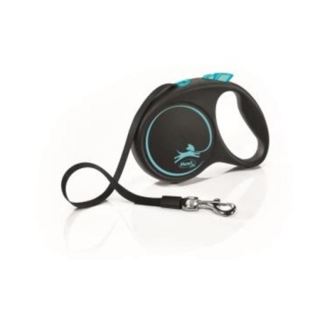 Roulette Flexi Black Design M (up to 25 kg) 5 m tape, black/blue