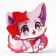 Hair elastic band with a bow "Chibi fox" Diam. 4 cm