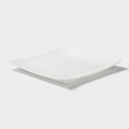 Porcelain dish for feeding Magistro "Blanche Square", D = 36.5 cm, white color-2