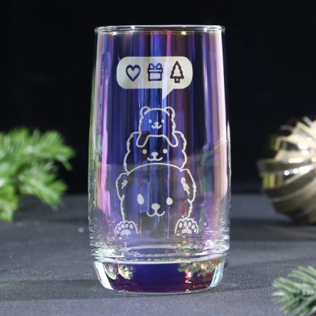 A glass with an engraving "Bear", 330 ml-1