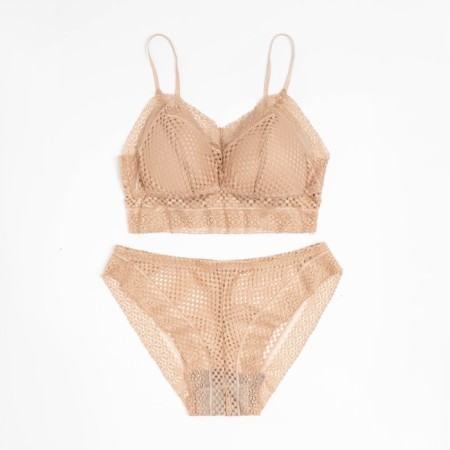 Lower linen women: top and panties, beige color, size 42-44