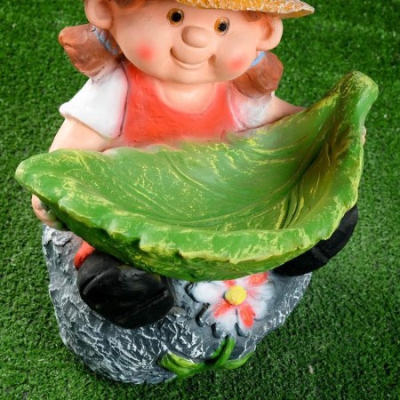 Garden figure "Girl on a stone with a sheet" 48x29cm-1