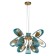 Suspended indigo lamp, 11033/12p blue. 12x40W, E14, 680x680x435/1500 mm, blue color