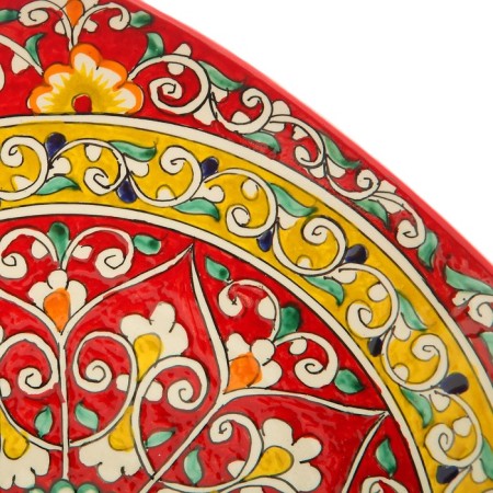 Largan Rishtan ceramics "Patterns", 31 cm, square, red mix-8