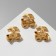 Brooch "Cherry" bulk, white color in yellow gold (indivisible packing 12 pcs., Price per pcs.)