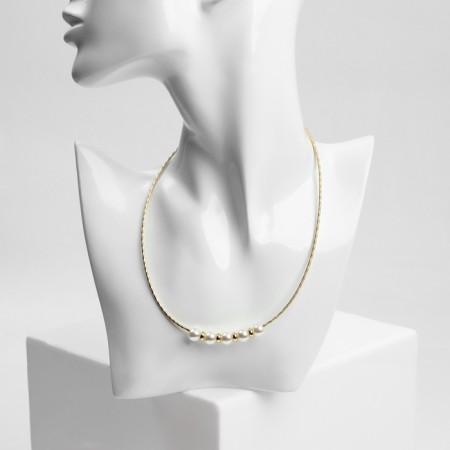 The necklace "pearls" environment, the color is white in gold, 40 cm-2