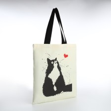 Bag Schoper without fastening, from textiles, beige color