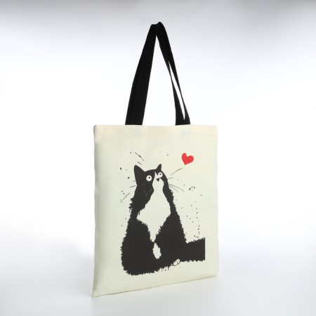 Bag Schoper without fastening, from textiles, beige color