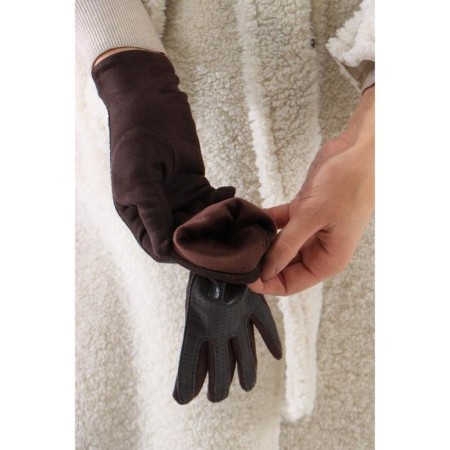 Gloves are female, dimensionless, without insulation, brown color-2