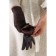 Gloves are female, dimensionless, without insulation, brown color