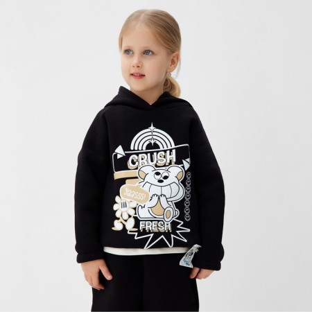 Sweatshirt (Hoody) Children's Minaku: Crush, Black Color, Height 128 cm-1