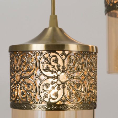 Suspended lamp Citilux "Emir" CL467033, 30x30x120 cm, 3x75W, E27, brown color-4