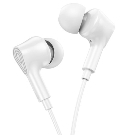 Hoco M102 headphones, wired, vacuum, microphone, 1.2 m, white