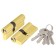 AX100.60 MM cylinder mechanism, 25x10x25, 5 keys, brass color