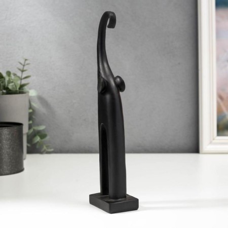Souvenir Polystone "Black Elephant with Long legs" 24.3x5.7x4 cm-3