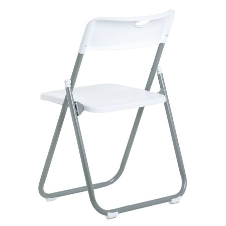 Folding chair on a metal frame, white-1