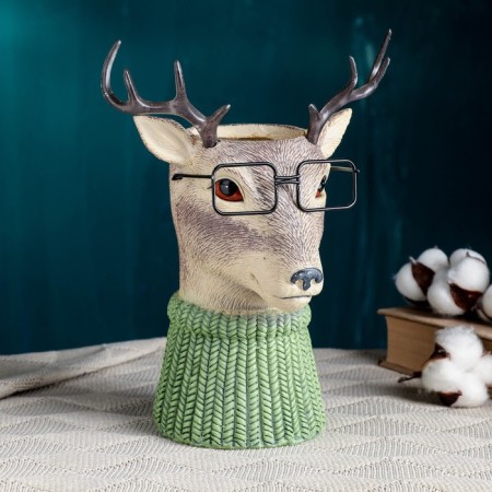 Kashpo - Vase "Deer in glasses" 22x15x26cm-1