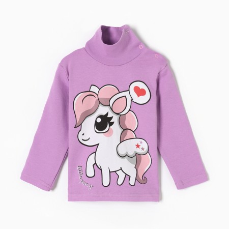 Turtleneck for girls, lilac color, height 86 cm