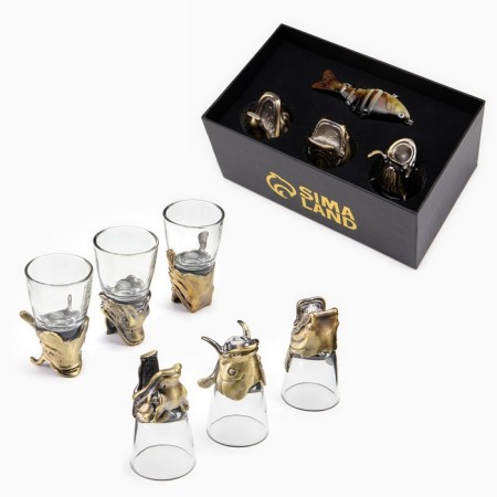Gift set 4 in 1 "Successful fishing": 3 piles for vodka 50 ml, wobbler, bronze-3