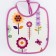 Bibs lamp from a non -woven fabric with PVC coating, "flowers", color mix