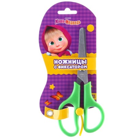 Baby scissors 13 cm, safe, plastic handles with a latch, mix-4