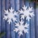 Christmas tree decoration "Snowflake - sharp edges" (set of 3 pcs) 12.5 cm white
